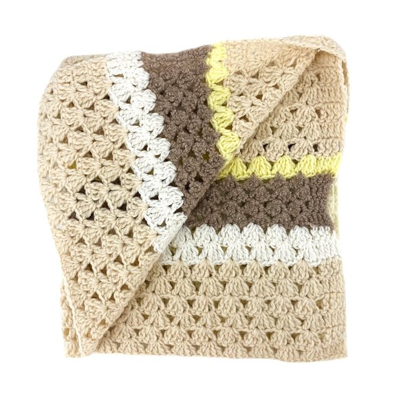 HANDMADE Crochet Knit Baby Blanket - Picture 1 of 12